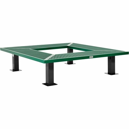 GLOBAL INDUSTRIAL 6ft Square Outdoor Tree Bench, Expanded Metal, Green 277510GN